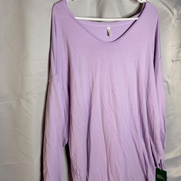 Halara Long Sleeve V Neck Tunic Hoodie Dress Lilac Purple Size L Athleisure NWT - Picture 4 of 14